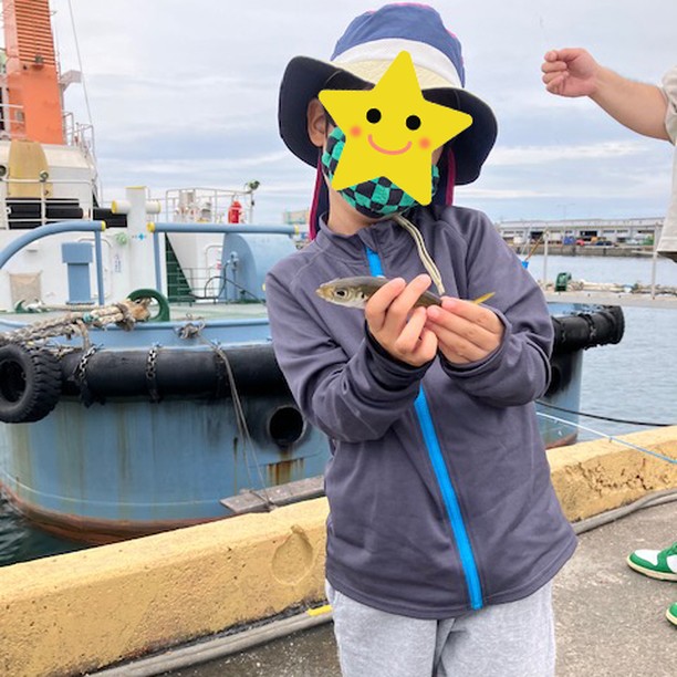 初の魚釣り